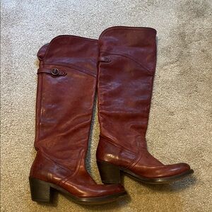 Frye leather burgundy boots